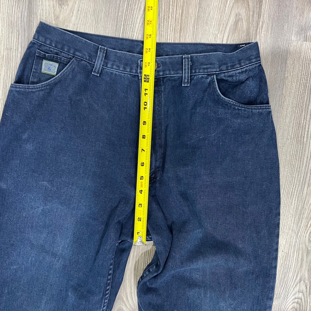 Wrangler For Women Vintage High Waisted Straight Leg Jeans Dark Wash 8x34 Indigo - Picture 7 of 9